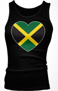   Flag Inside of Heart Jamaica National Ethnic Pride Girls Tank Top