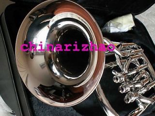 Top new brass silver nickel plated baritone horn Bb tuba with case