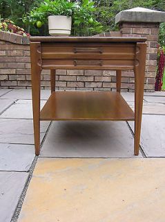   MID CENTURY MERSMAN DANISH MODERN END TABLE WITH DOVE TAILED DRAWER