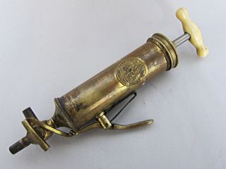   BRASS MEDICAL STOMACH & ENEMA PUMP by MAW 1860 doctor instrument