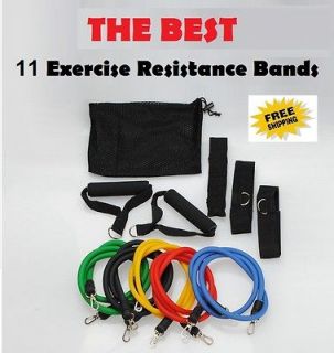 11pcs Sport Exercise Workout Gym Resistance Bands Equipment Fitness 
