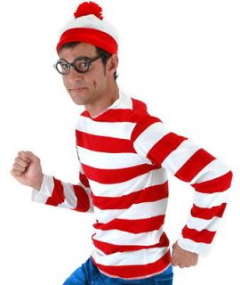   Waldo Long Sleeve Pullover Shirt Adult Costume LARGE/XL NEW UNWORN