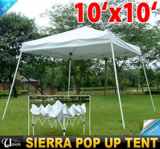   10x10 EZ Sierra Pop Up Canopy Party Tent Gazebo Tailgating Tent White