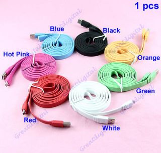   Flat Type Charging Extension USB Data Sync Cable Cord For HTC Samsung