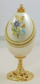   Flower Decorated Goose Egg Jewelry Presentation Box Jewelry Box #1584