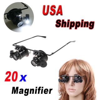 20x Magnifier Magnifying Eye Glasses Loupe Lens Jeweler Watch Repair 