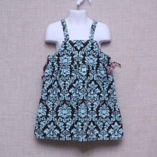 Boutique Chatti Patti Child Girl Brown Blue Floral Tunic Dress size 5 