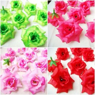 24x Lady Rose silk artificial flowers head wedding garden wholesale 