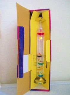New 11 Liquid Galileo Thermometer w/ 5 Colored Floats 24 Carat plated 