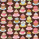 RJR Sugar Rush Cupcakes Brown Novelty Food Kids Cotton Quilt Quilting 
