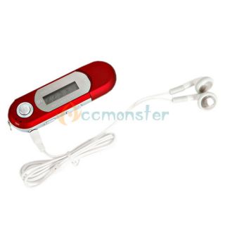 New iRULU 8GB LCD USB WMA  Player with FM Radio Voice Recorder Red