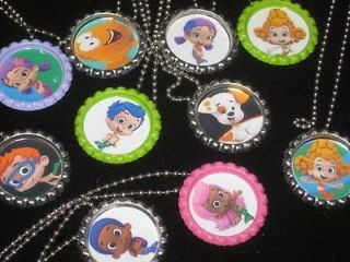 bubble guppies bottlecap ball chain necklace party favors lot of 10