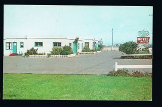 pre 1963 view of Googie Sign and Ocean View Motel Fort Bragg CA