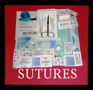 First Aid Kit with Sutures in Weatherproof Pouch Survival Emergency 