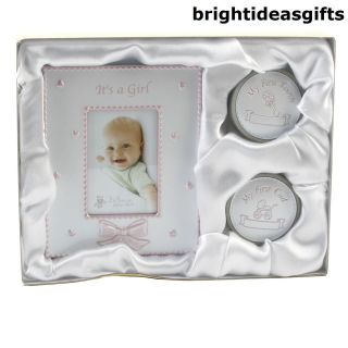 Baby Girl   MY FIRST TOOTH, CURL & PHOTO FRAME   Birth Christening 