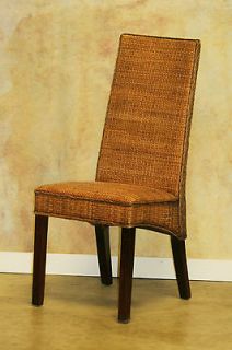Set of 6 Natural Fiber, wicker, rattan DECOTIQUE dining chairs NEW