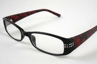50 DESIGNER Reading Glasses Red Design DIAMANTE Quality Reader 