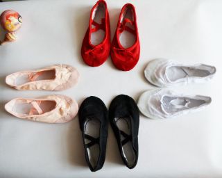 Girl Canvas Ballet Dancing Shoes Slipper New 4 Color (17.5 21.5) cm 