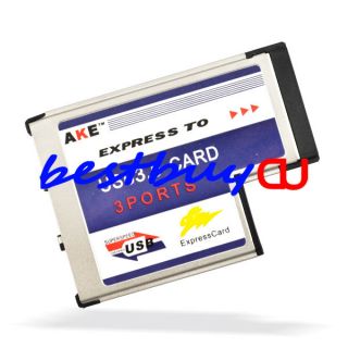 54mm Express Card ExpressCard to 3 Port USB 3.0 Adapter for Laptop