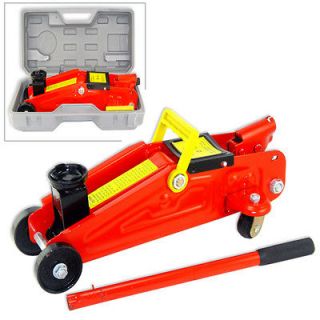Two) Ton Hydraulic Floor Jack with Wheels   Blow Mold Case For Car 