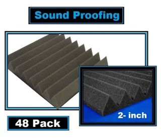 48)Wedge(2 Acoustic Foam Studio Sound Proofing(12 inch