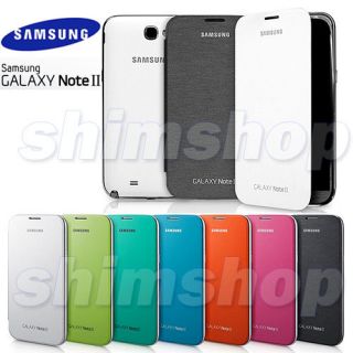   SAMSUNG GALAXY NOTE II 2 NFC GRAY WHITE LEATHER FLIP COVER CASE ACC
