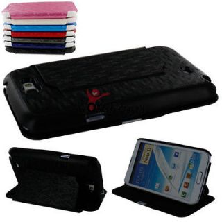 Luxury Flip PU Leather Case Cover Stand For Samsung Galaxy Note 2 II 
