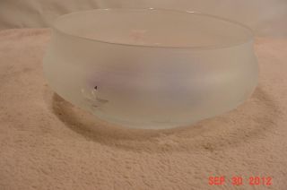 GLASS FLOATING CANDLE BOWL WITH FROSTED GLASS AND ETCHED STARS