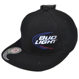   Beer Budweiser Light up Illuminating Logo Flex Fit Flat Bill Hat Cap
