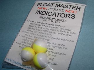 Float Master 5/8 Round Yellow White 1 Pack 3 Strike Indicators Fly 