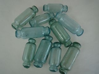 10 Old Japanese Glass Rolling Pin Fishing Floats ~ Buoy