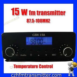 15W black FM stereo PLL broadcast transmitter Temperature protection 