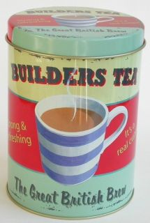   Vintage Builders Tea Caddy Storage Tin Martin Wiscombe British Brew