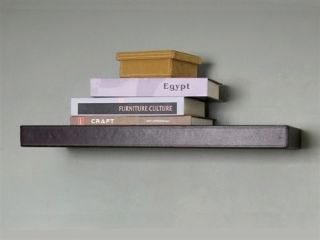 Espresso Leather Floating Wall Shelf with Multiple Size For 