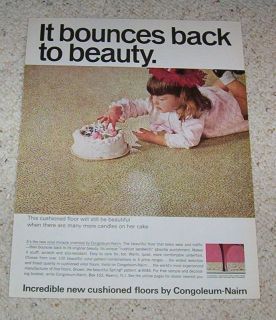 1967 ad Kroehler furniture & Congoleum Nairn flooring CUTE birthday 