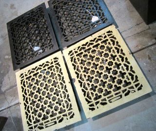   Victorian Cast Iron Geometric Ornate Heating Floor Register Grate E679