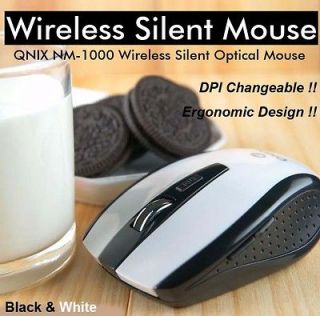 NEW QNIX Wireless Silent 5 Button Optical Mouse DPI Adjustable 