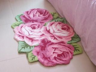 Shabby Floral Chic Rose Bath Rug Floor/Door Mat k Style 28 X 43