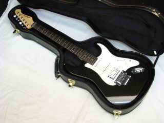 ARIA STG 007 strat guitar Floyd Rose BLACK PRO II w/ HARD CASE