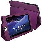 Purple Folio Stand Leather Bag Case Cover For Toshiba Thrive Tablet 10 