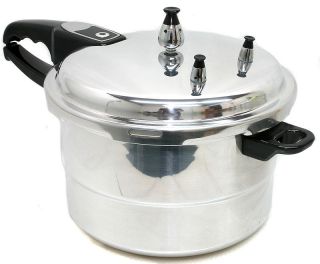 6Qt Pressure Cooker with Steamer in Polished Aluminum Olla De Presion 