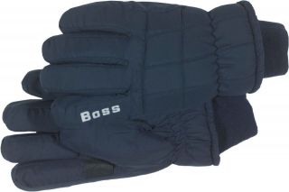 Boss Gloves 4232L Navy Insulated Snow Blower Large Lined Poplin Gloves 