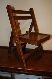  Mid Century Lobeco Childrens Childs Oak Wood Slat Folding Chair