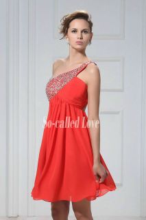   2012 One Shoulder Chiffon Cheap Prom Party Women Homecoming Dresses