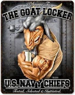 USN Goat Locker Allied Military Metal Sign