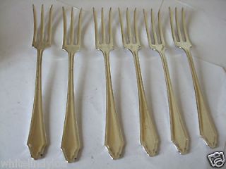   SILVER PLATE APPETIZER CANAPES HORS DOEUVRES FORKS SET OF 6 EPNS