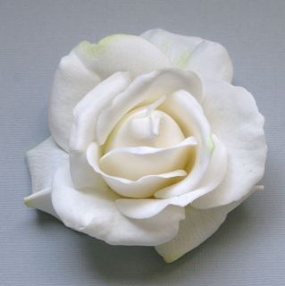 Real Touch Rose Hair Flower. Bridal Clip Barrette Brooch Fascinator 