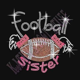 Football Sister Pink transfer decal Bling for shirts cute iron on 