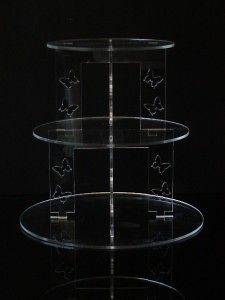 NEW 3 TIER CIRCLE BUTTERFLY CUPCAKE WEDDING CAKE STAND