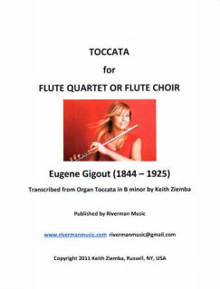 Organ Toccata   Gigout arr for Flute Quartet / fl choir